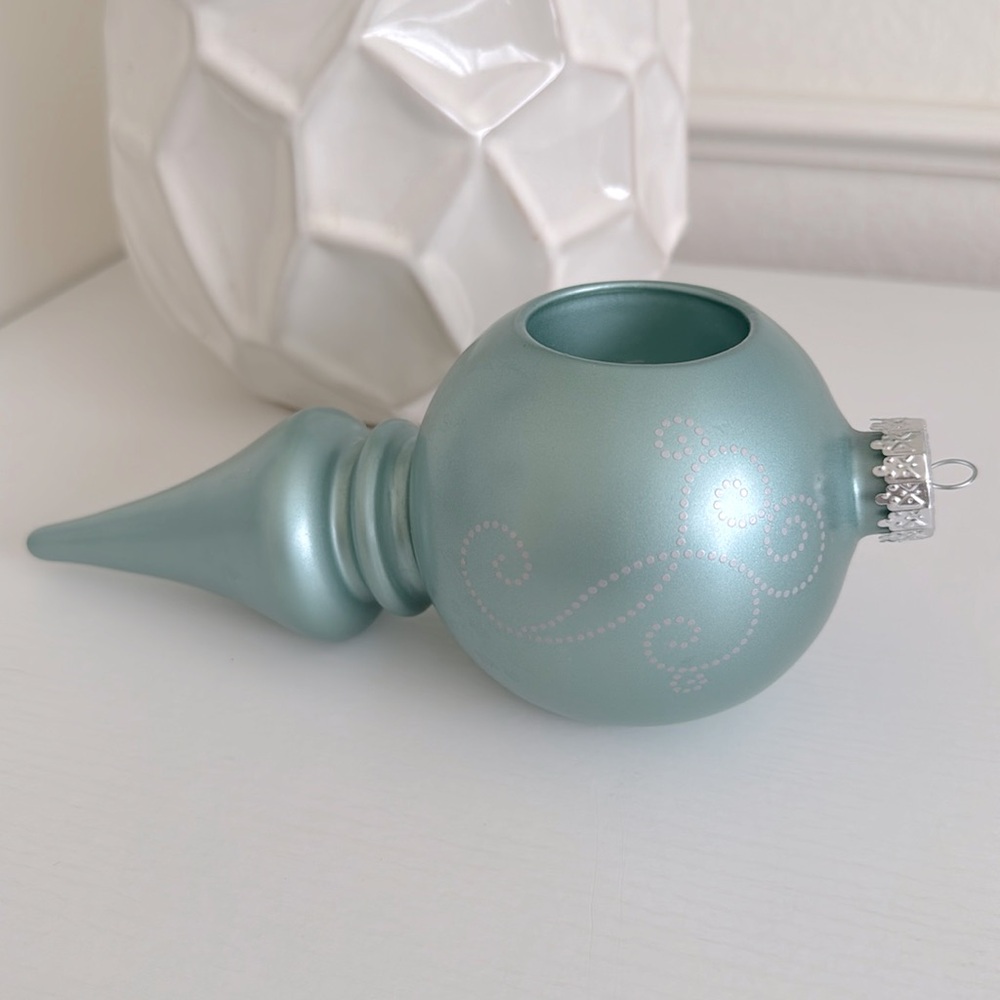 PartyLite Ornament Tealight Holder Turquoise w/Box